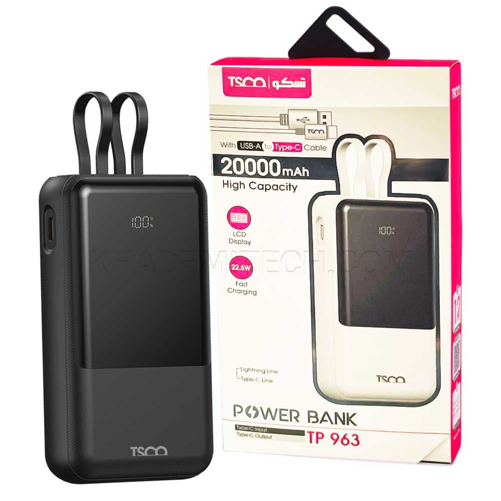 پاوربانک تسکو مدل TSCO TP 963 20000mAh 18W مشکی