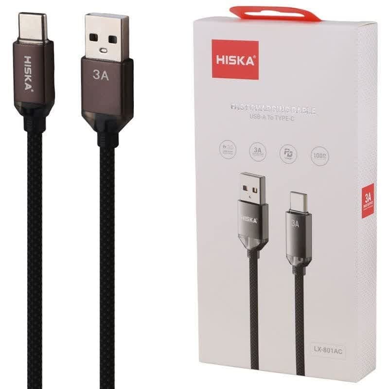 کابل تایپ سی فست شارژ Hiska LX-801AC 3A QC3.0 PD 1m — تصویر ۵