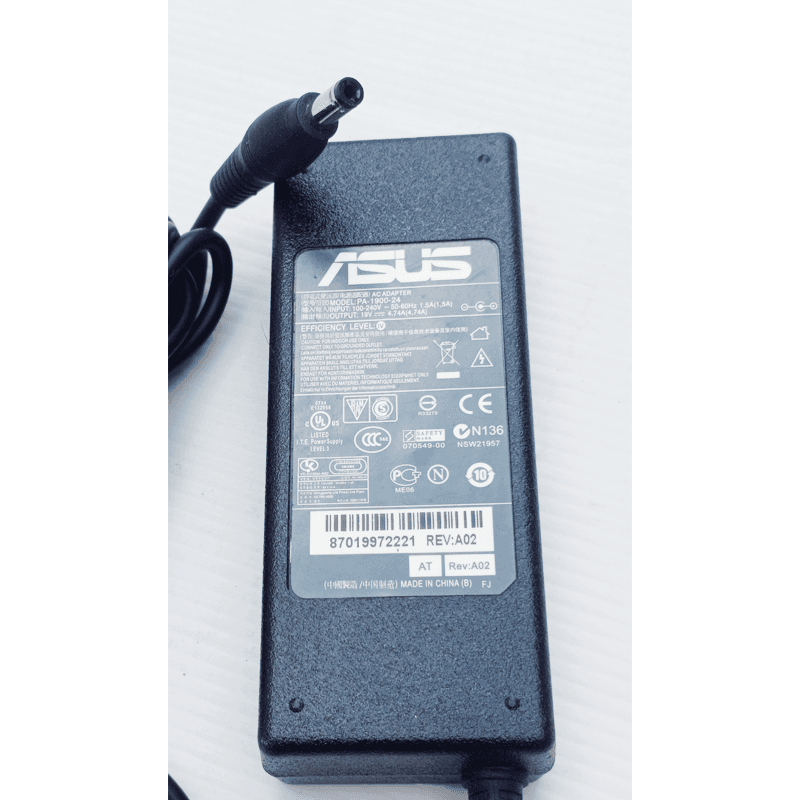 آداپتور شارژر لپ تاپ ASUS سر نرمال 19 ولت 4.7 آمپر اوریجینال