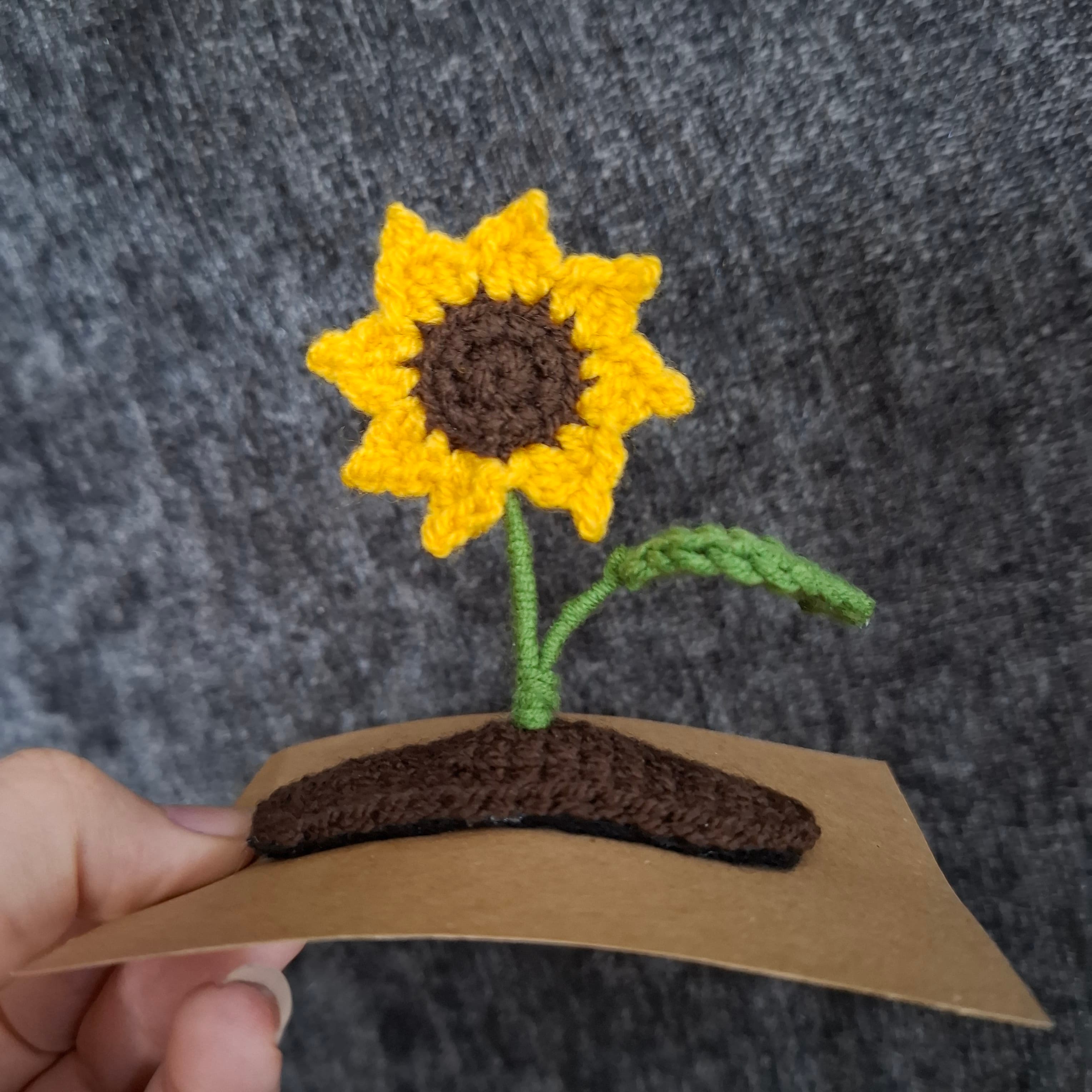 گیره مو افتابگردون پینترستی بافتنی