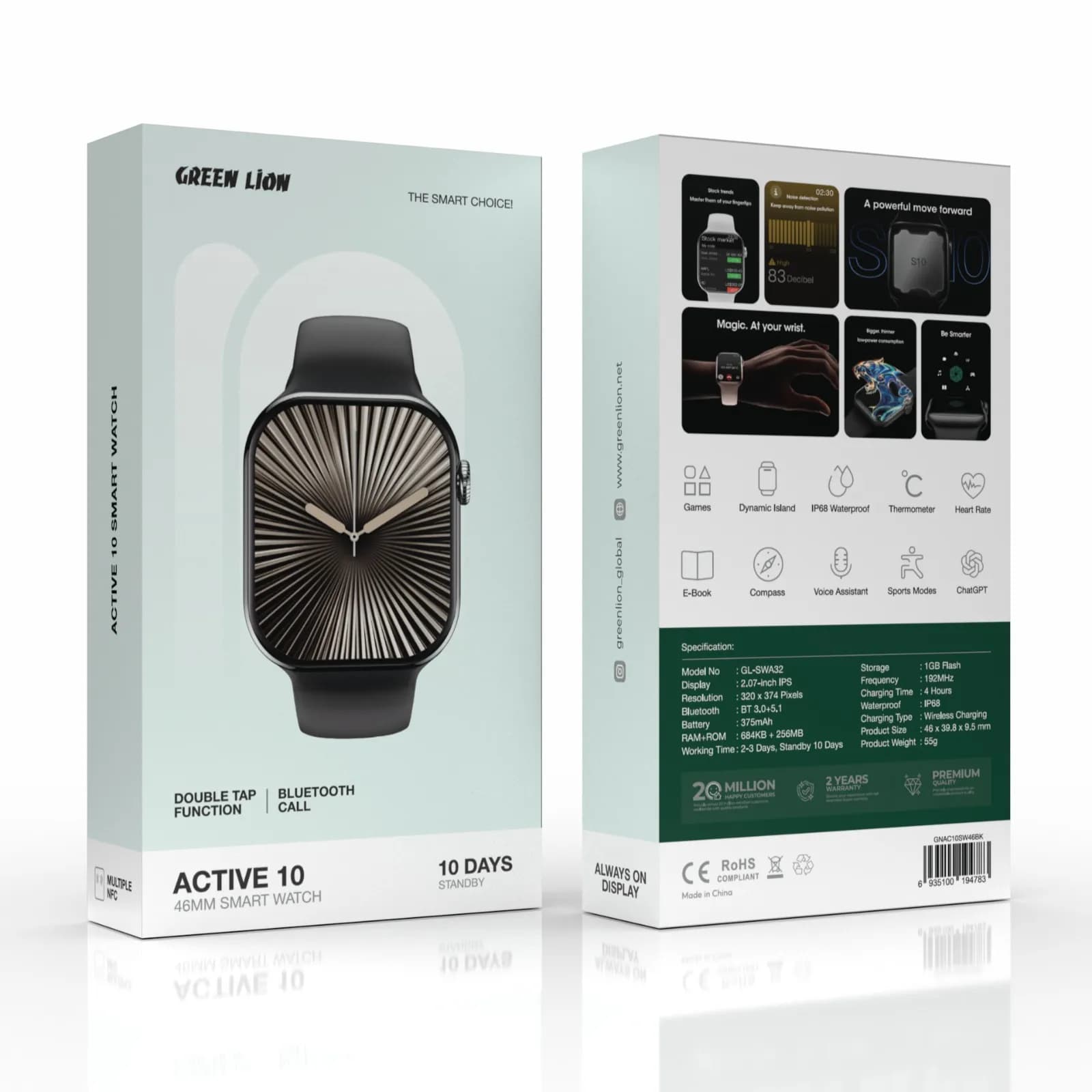 ساعت هوشمند اکتیو 10 گرین لاین active 10 smart watch