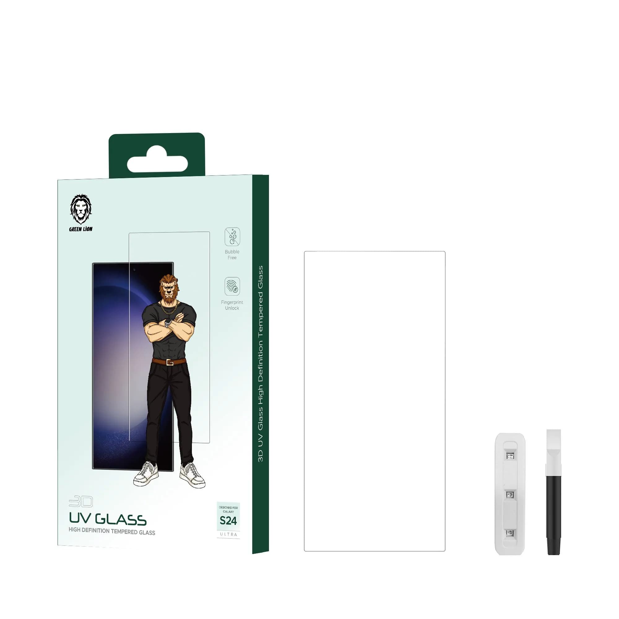 گلس 3D UV سامسونگ S24 ultra گرین لاین