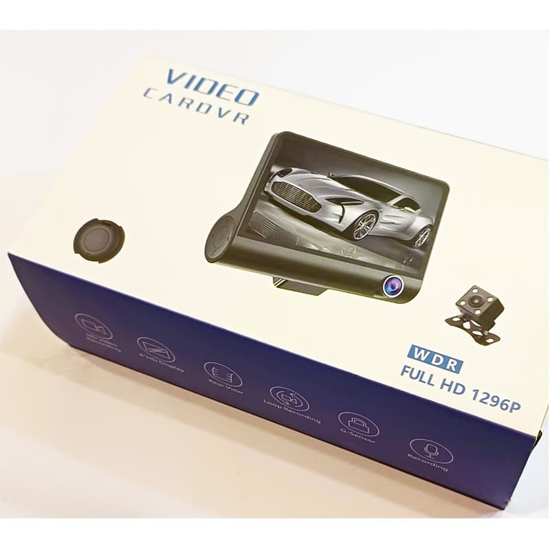 دوربین ثبت وقایع خودرو CAR DVR FULL HD سه لنز جلو کابین دنده عقب صفحه نمایش 3 اینچ با فندکی و سیم کشی 64 گیگابایت