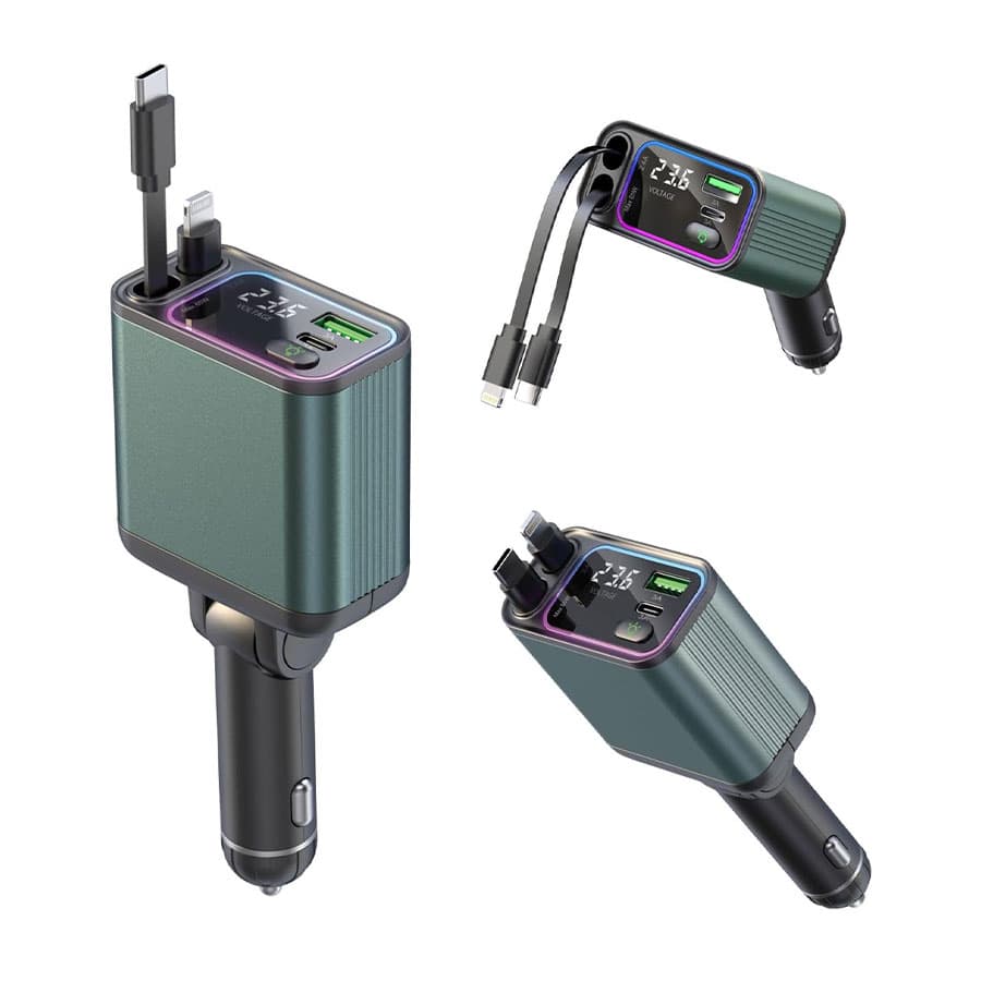 شارژر فندکی گرین لاین Retractable 90W Car Charger PD 65W — تصویر ۷