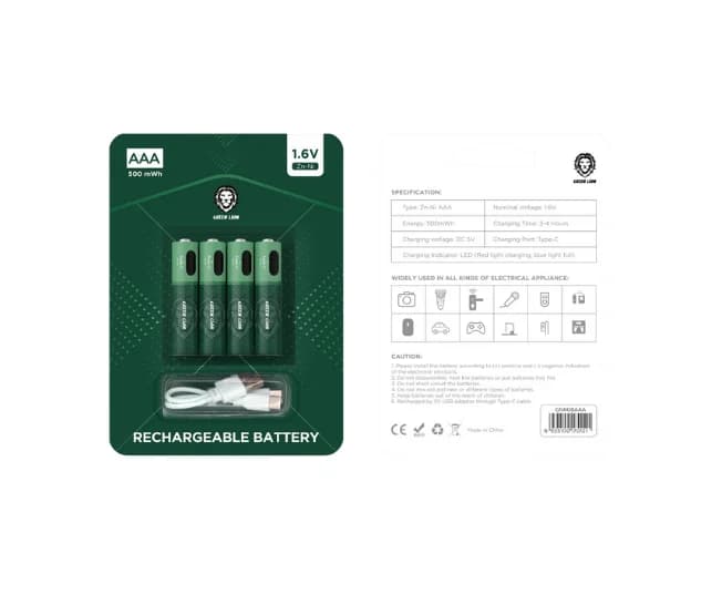 باتری قابل شارژ گرین لاین مدل Rechargable Battery AAA — تصویر ۴