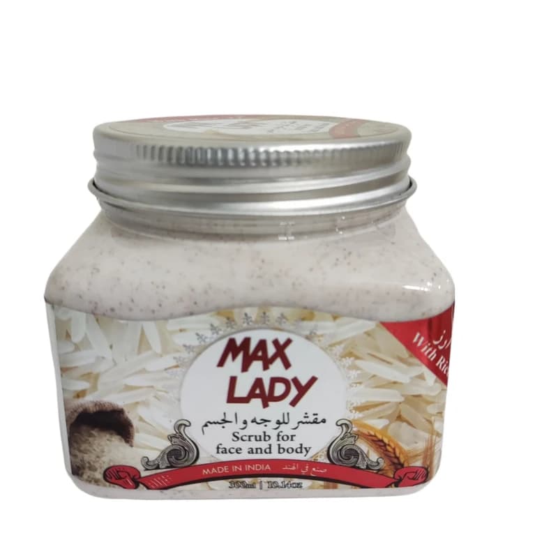 اسکراب لایه بردار پوست مکس لیدی مدل Rice حجم 300 میلی لیتر