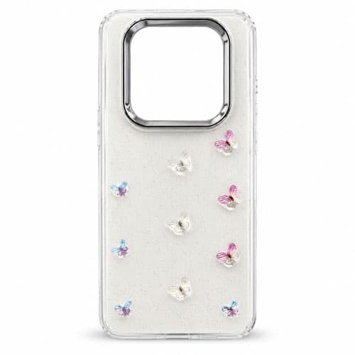 قاب شفاف شاین طرح دار پروانه برجسته مناسب برای گوشی Xiaomi Poco X7 G
