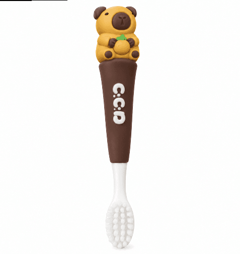 مسواک سیلیکونی خرس قهوه ای کودک ۲ تا ۷ ساله toothbrush