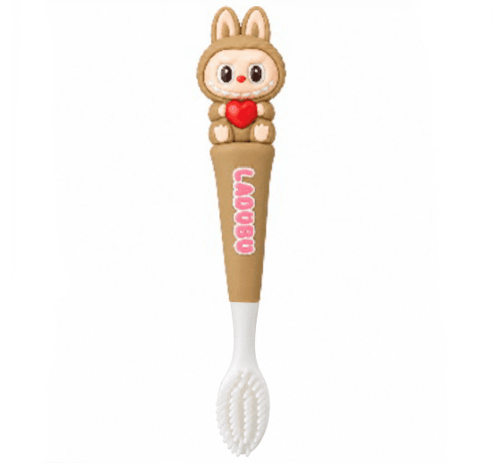 مسواک سیلیکونی لبوبو قهوه ای کودک ۲ تا ۷ ساله toothbrush