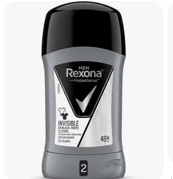 زیر بغل صابونی 48 ساعته مردانه invisible black and white رکسونا ۴۰ گرمی Rexona