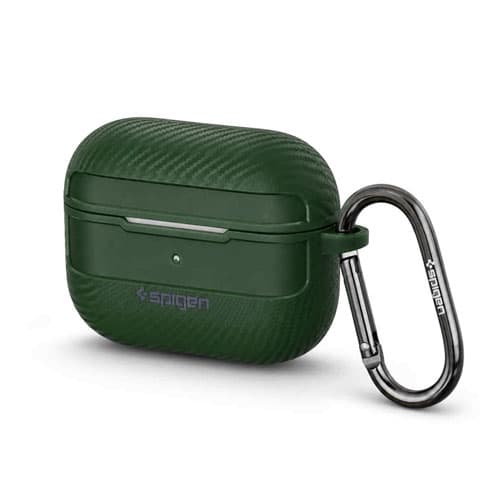 کاور هارد ایرپاد برند Spigen طرح کربن همراه با آویز مناسب برای AirPods Pro 2 — تصویر ۳