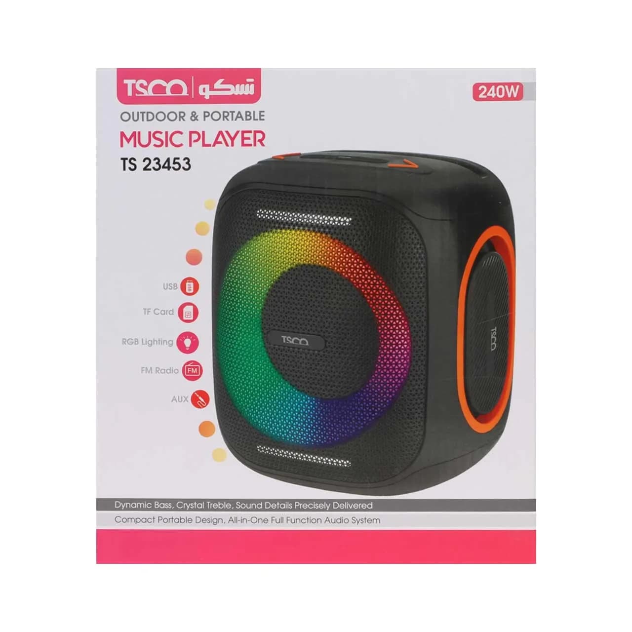 اسپیکر بی سیم 40 وات تسکو TSCO مدل TS 23453 – مشکی — تصویر ۷