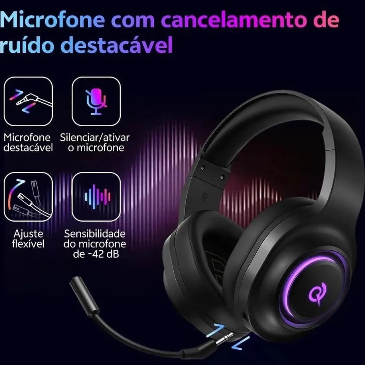 هدفون بی سیم گیمینگ مدل QCY V200 – مشکی — تصویر ۷