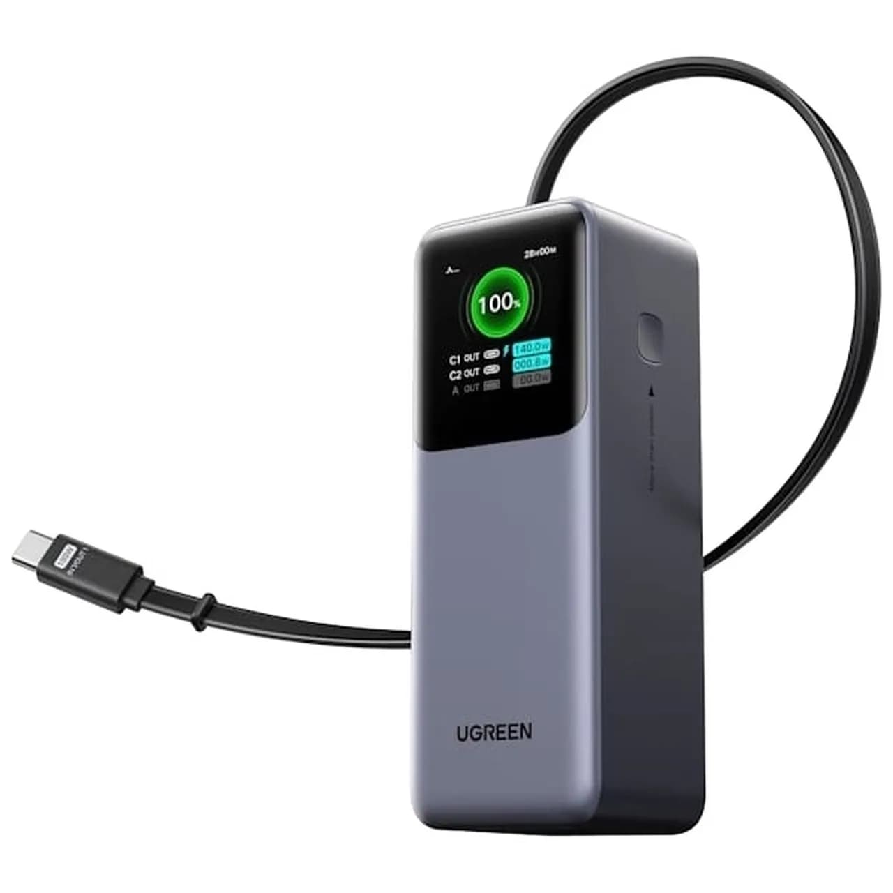 پاوربانک PD فست شارژ UGREEN 20000mAh مدل Nexode 165W خاکستری