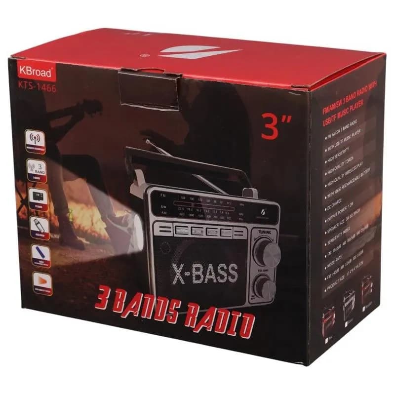 اسپیکر رادیو KBroad مدل KTF-1466 – قرمز – TCO (دارای چراغ قوه) — تصویر ۲