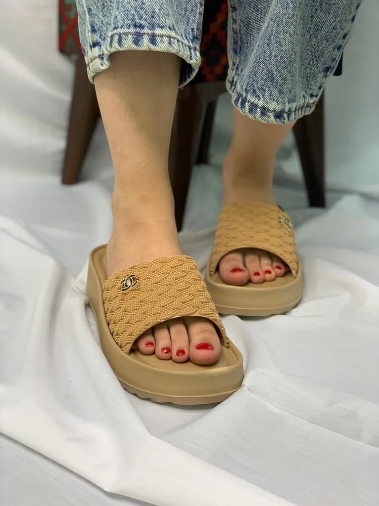صندل زنانه لژ دار راحتی نوار بافت — تصویر ۴