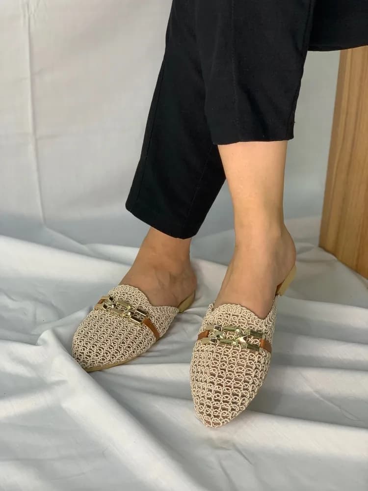 صندل حصیری جلوبستهٔ زنانه پشت‌باز — تصویر ۲