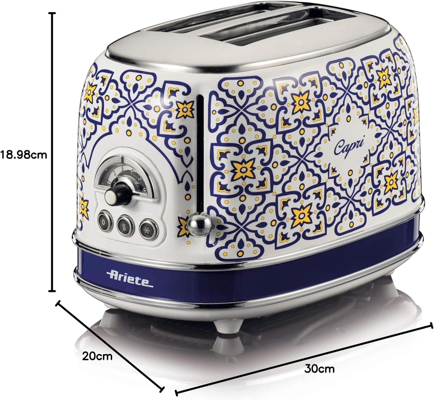 توستر دو اسلایس آریته طرح کاپری مدل 155 ا Ariete Toaster 155 Capri, Mediterranean Style — تصویر ۴