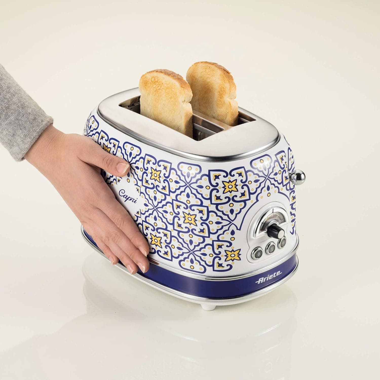 توستر دو اسلایس آریته طرح کاپری مدل 155 ا Ariete Toaster 155 Capri, Mediterranean Style — تصویر ۳
