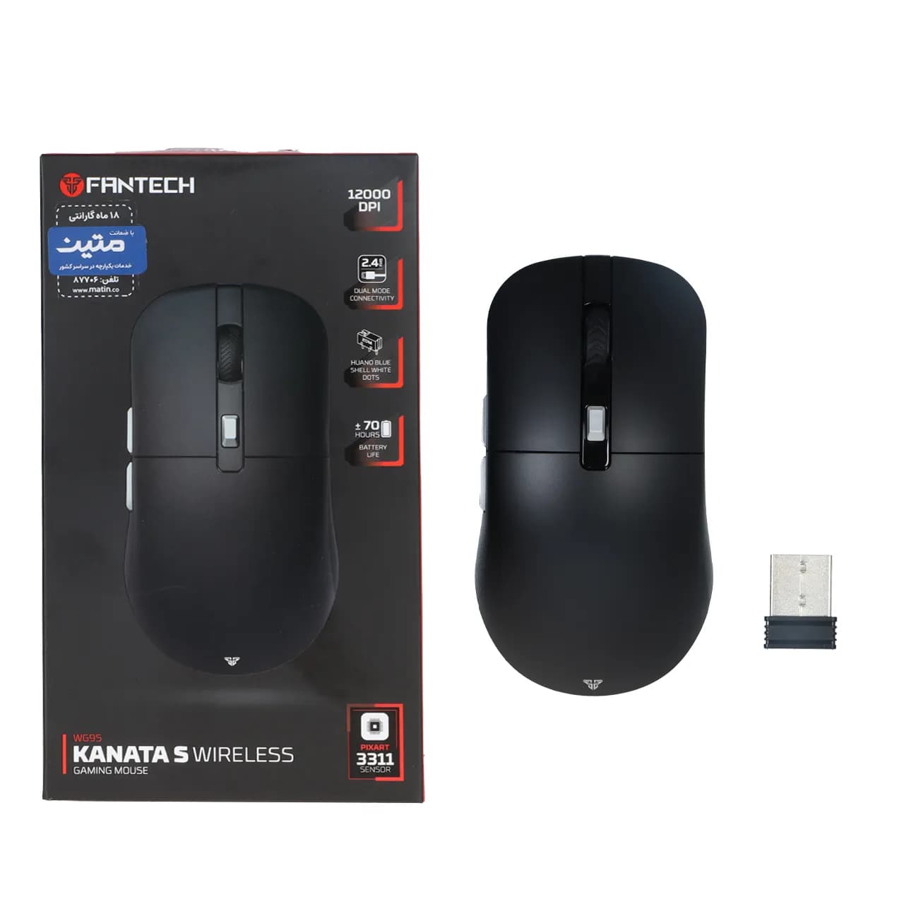 ماوس بی سیم Fantech مدل KANATAS WG95 – مشکی — تصویر ۳