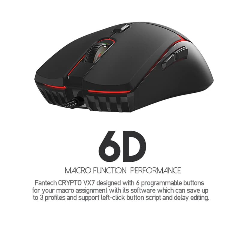 ماوس باسیم Fantech مدل CRYPTO VX7 – مشکی (گارانتی متین) — تصویر ۱۱