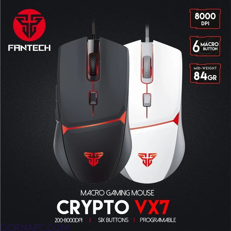 ماوس باسیم Fantech مدل CRYPTO VX7 – مشکی (گارانتی متین) — تصویر ۱۲