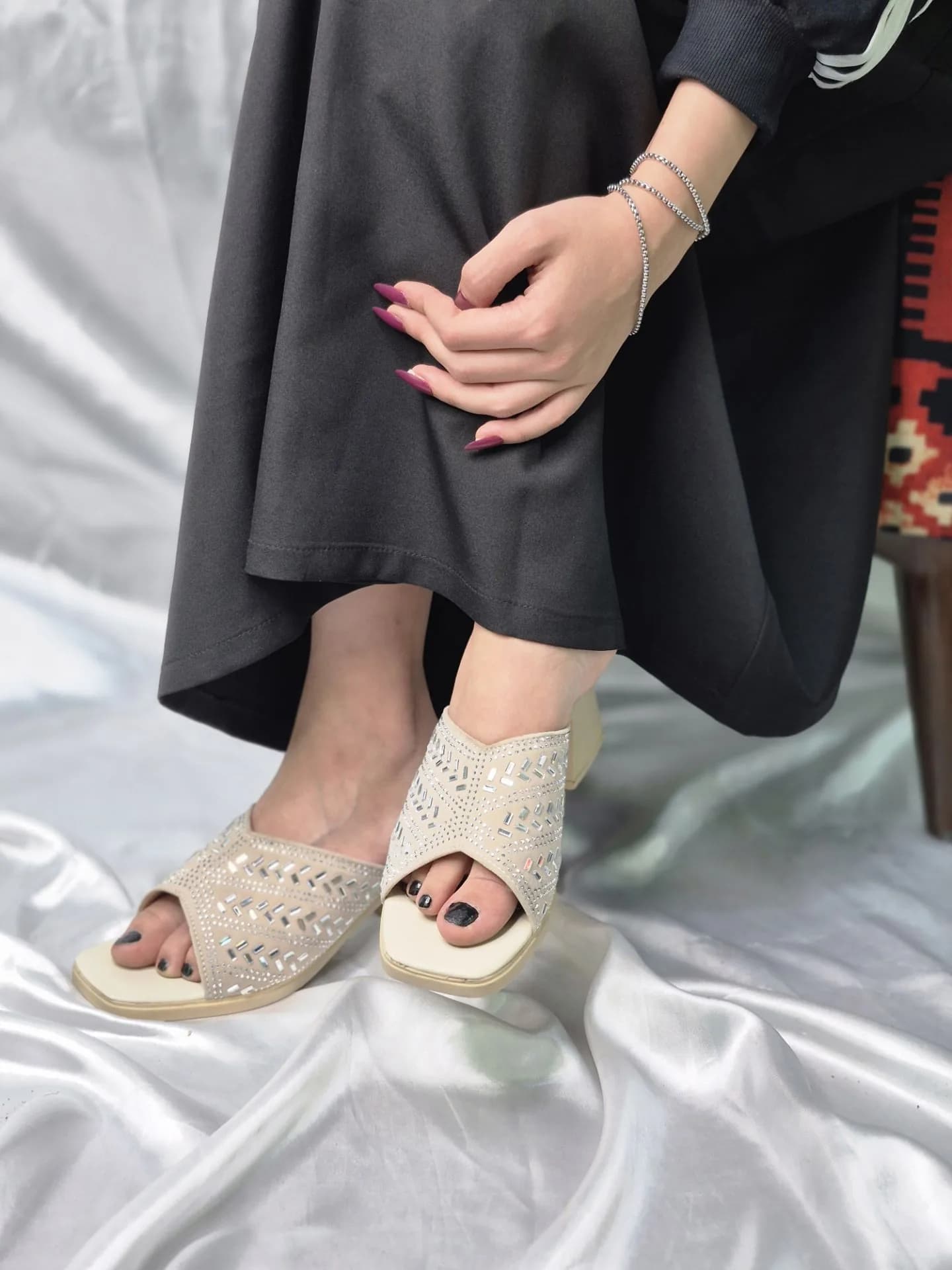 صندل مجلسی زنانه پنجه مربعی — تصویر ۲