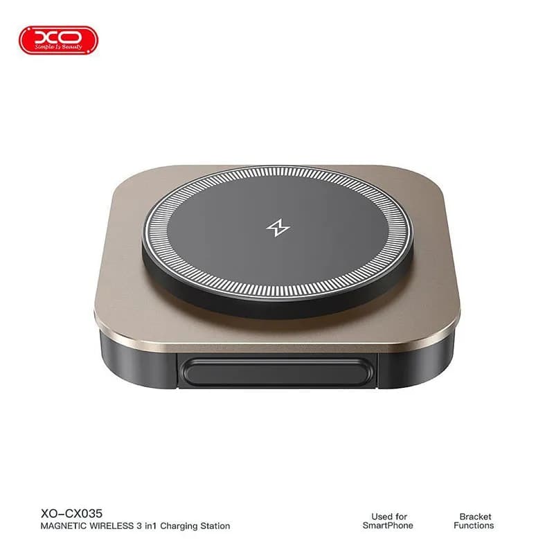 شارژر وایرلس سه کاره و هولدر XO مدل CX035 – مشکی — تصویر ۱۰