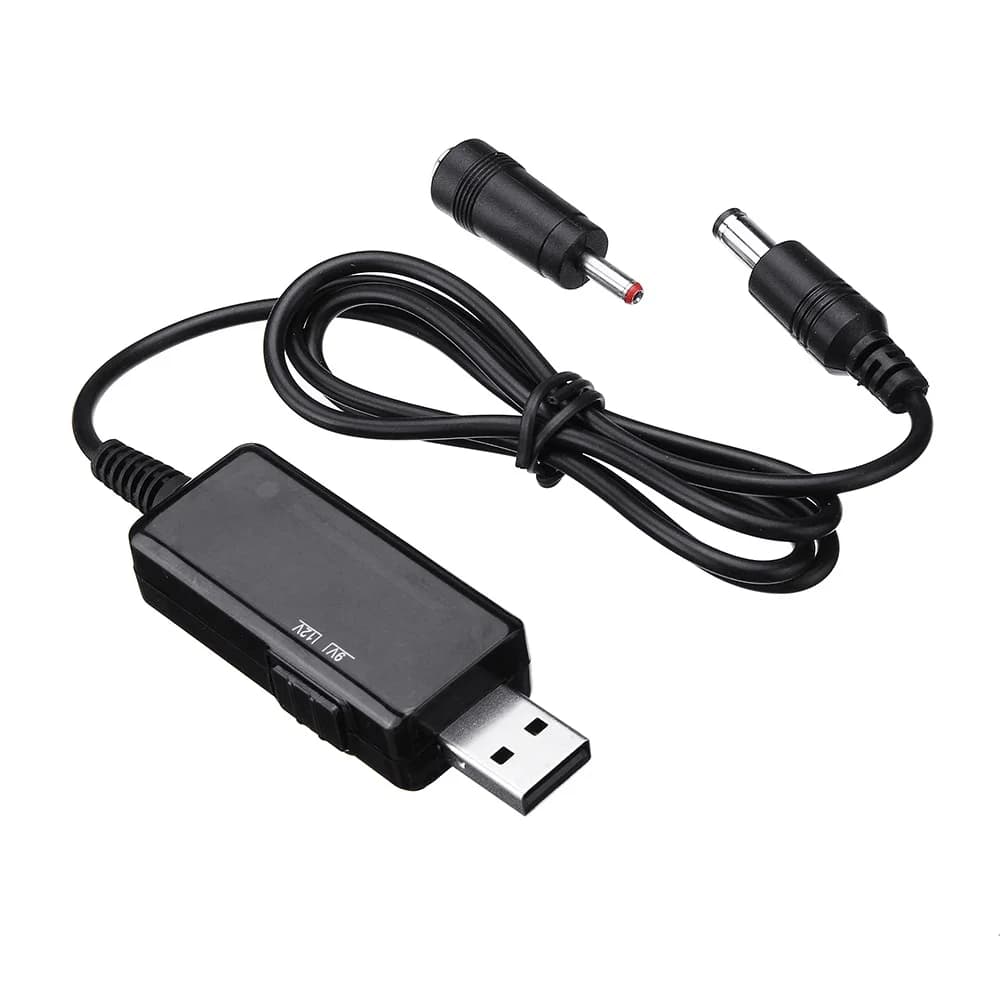 کابل تبدیل USB به DC (افزایش ولتاژ 5V به 9V/12V)