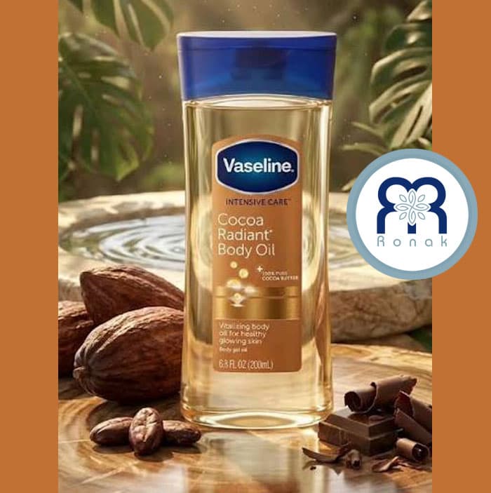 ژل روغن بدن وازلین مدل COCOA BUTTER با رایحه کاکائو حجم 200 میل — تصویر ۶