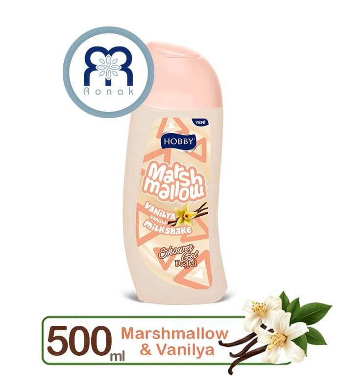 شامپو بدن هوبیHOBBY ‌‌مدل Marshmallow با رایحه وانیل حجم 500 میل