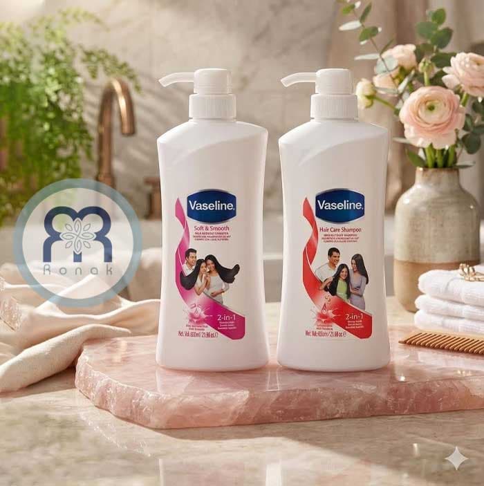 شامپو 2 در 1 وازلین Vaseline مدل Soft & Smooth حجم 650 میل — تصویر ۴
