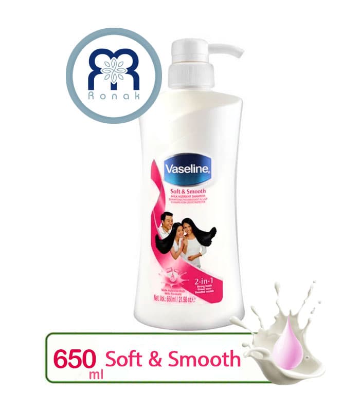شامپو 2 در 1 وازلین Vaseline مدل Soft & Smooth حجم 650 میل — تصویر ۲