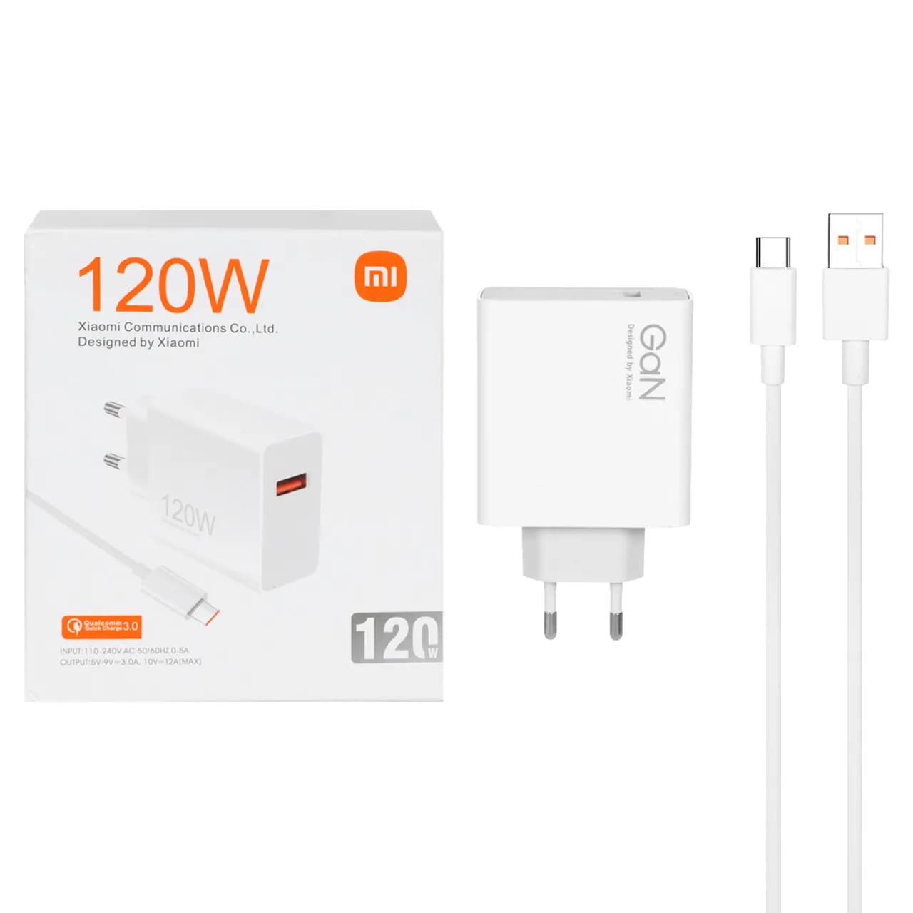 شارژر دیواری ثانیه شمار 120W فست تک پورت Xiaomi مدل MDY-13-EZ به همراه کابل شارژ Type-C – سفید