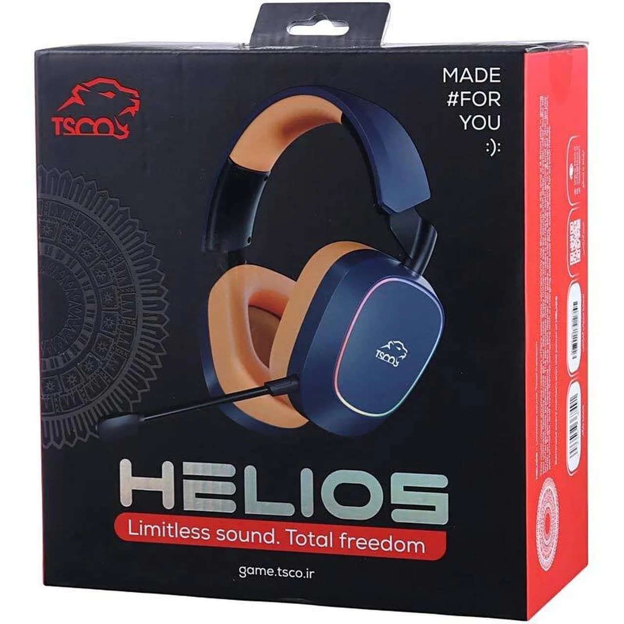 هدفون بی سیم گیمینگ TSCO مدل Helios GH 6170 – سرمه ای (گارانتی 18 ماهه تسکو) — تصویر ۳