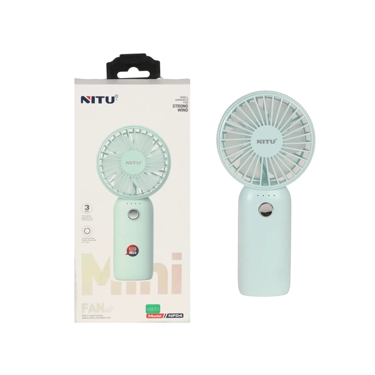 پنکه دستی قابل حمل Nitu مدل NF04 (گارانتی 18 ماه تعویض نیکان همراه)