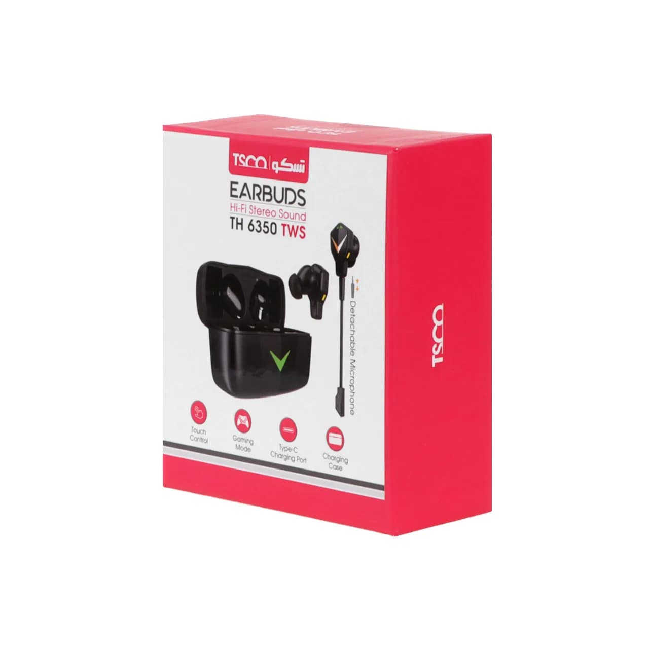 ایرفون بی سیم گیمینگ Tsco مدل TH 6350 TWS – مشکی(دارای میکروفن پرتابل سوکتی و کیف همراه) — تصویر ۶