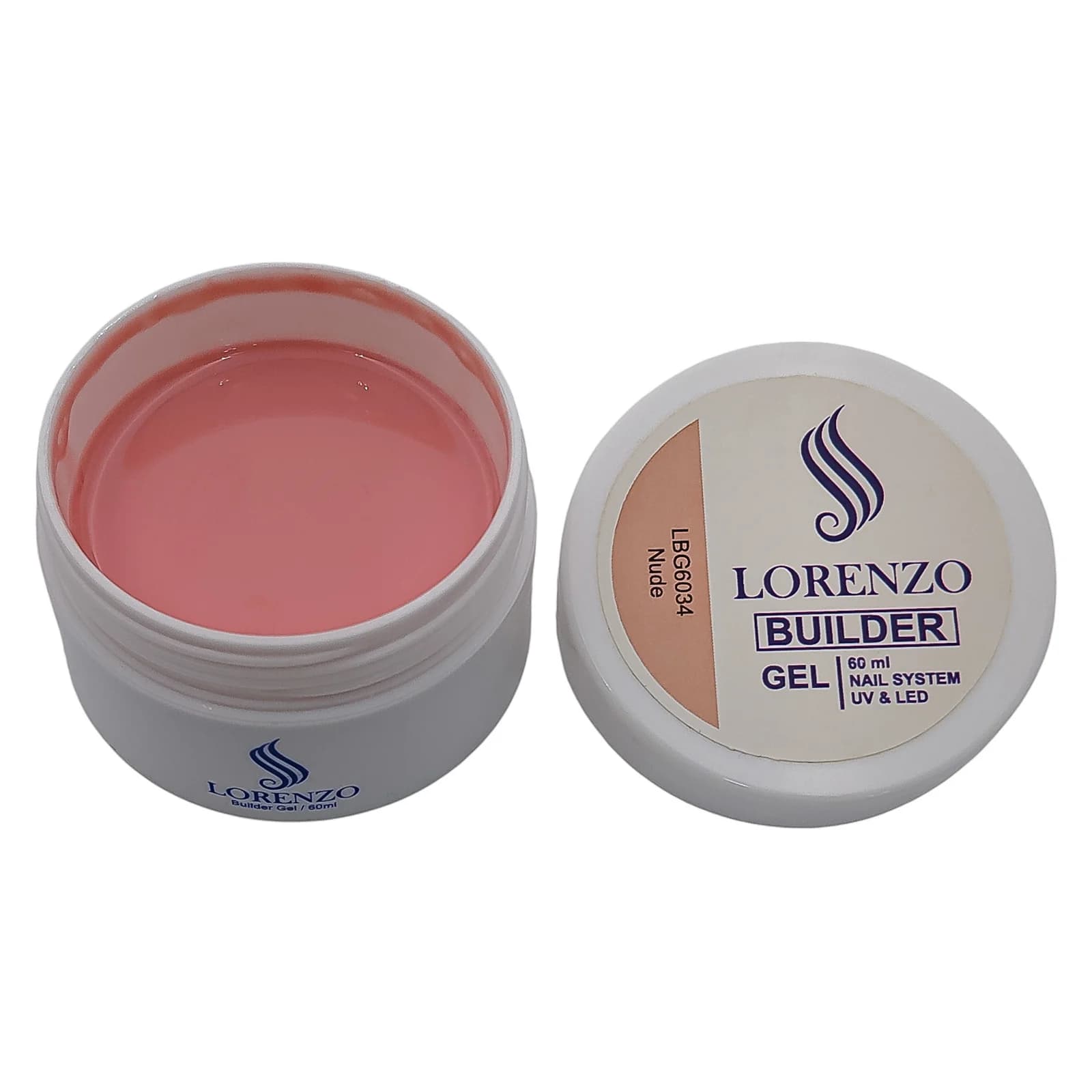 بیلدر ژل کاشت ناخن لورنزو LORENZO | نود Nude | حجم 60میل — تصویر ۲