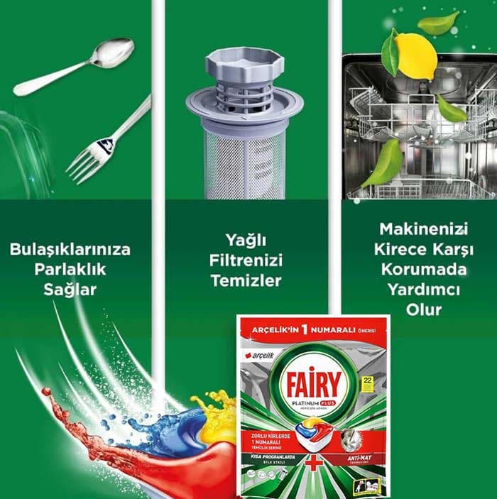 قرص ماشین ظرفشویی FAIRY مدل platinum Plus بسته 22 عددی — تصویر ۵
