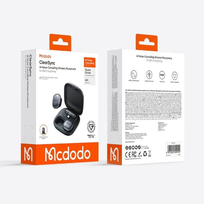 میکروفن یقه ای مک دودو مدل MP-5450 با درگاه اتصال تایپ سی و لایتنینگ — تصویر ۶