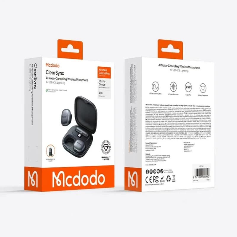میکروفن یقه ای مک دودو مدل MP-5450 با درگاه اتصال تایپ سی و لایتنینگ — تصویر ۳