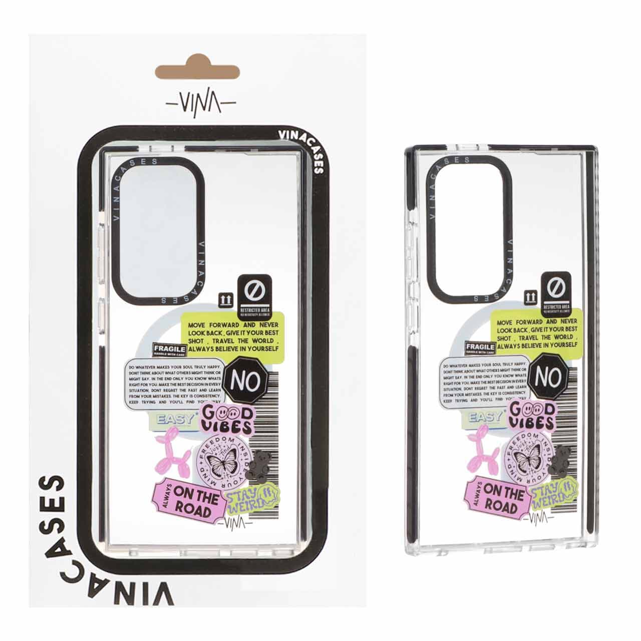 قاب اورجینال Vina شفاف Magsafe طرح دار Samsung Galaxy S24 Ultra کد 15 (پک دار)