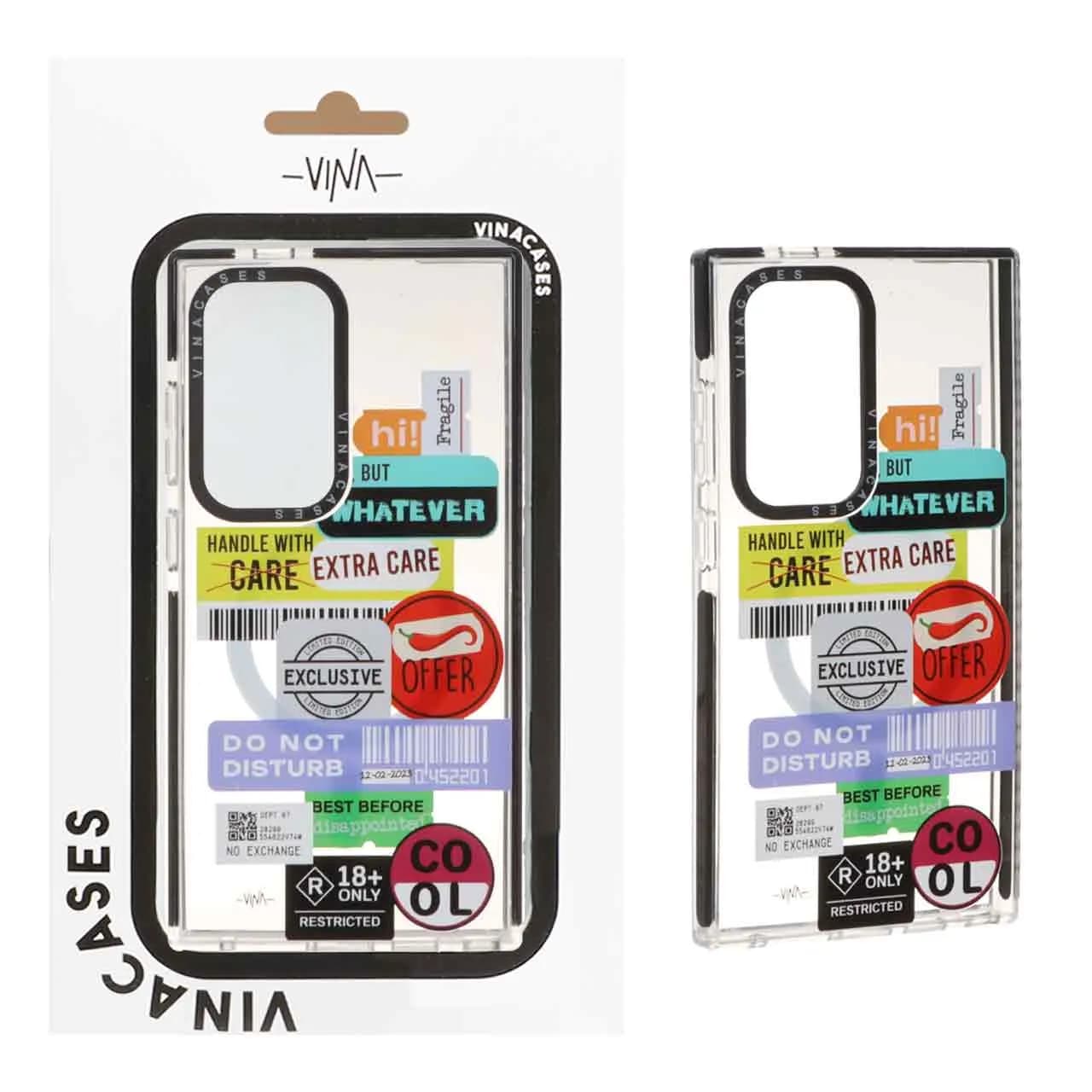 قاب اورجینال Vina شفاف Magsafe طرح دار Samsung Galaxy S24 Ultra کد 11 (پک دار)
