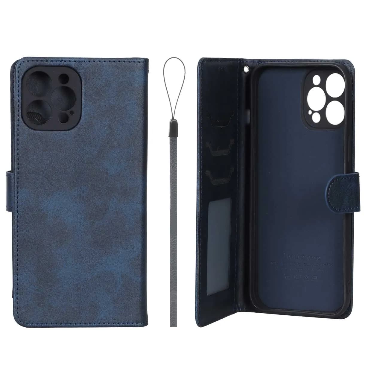 کیف موبایل مگنتی درجه یک داخل خز MNC Plus مناسب آیفون iPhone – سرمه ای — تصویر ۵