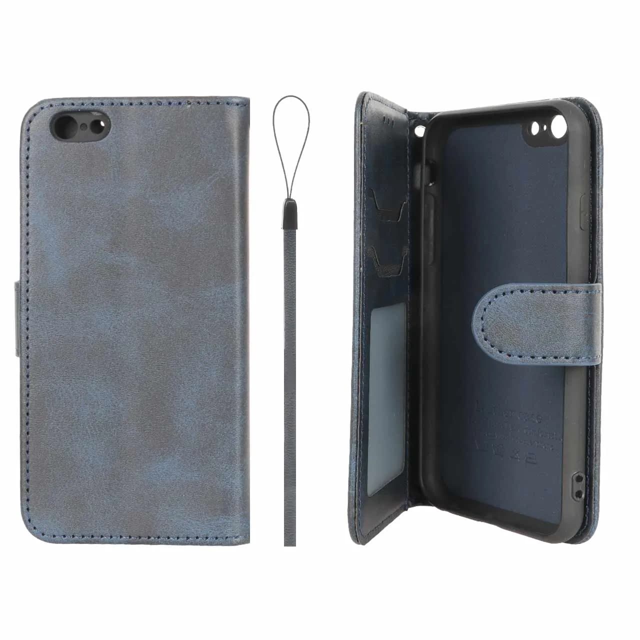 کیف موبایل مگنتی درجه یک داخل خز MNC Plus مناسب آیفون iPhone – سرمه ای — تصویر ۲