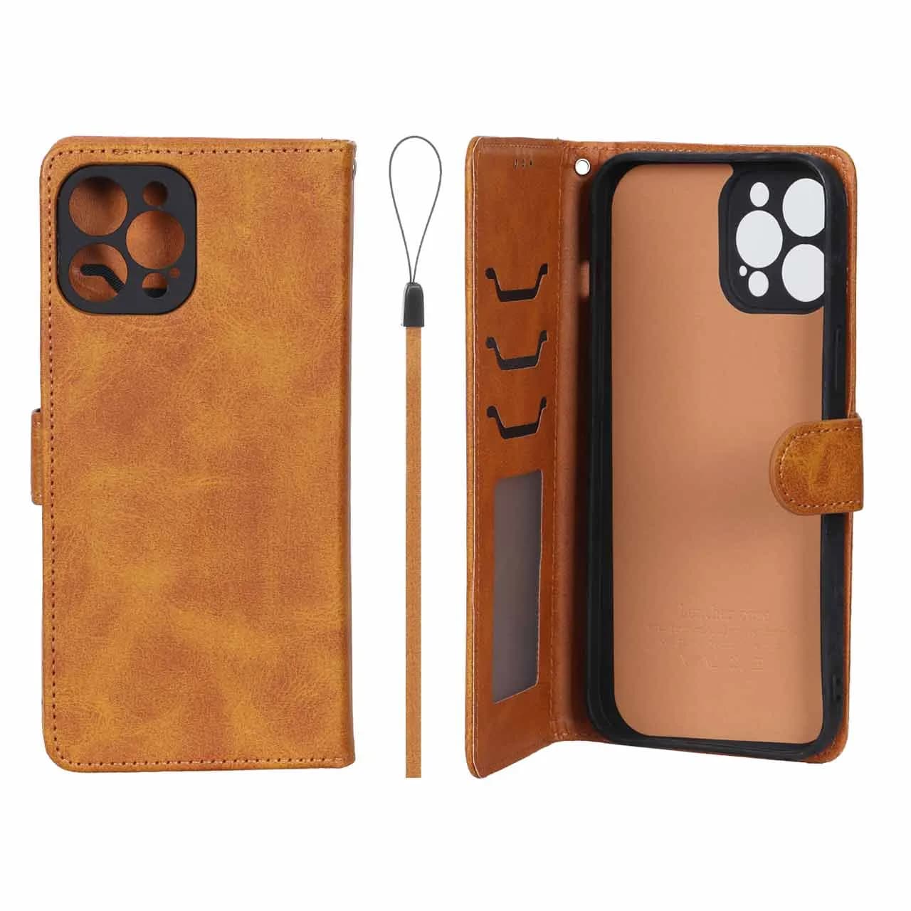 کیف موبایل مگنتی درجه یک داخل خز MNC Plus مناسب آیفون iPhone – عسلی — تصویر ۷