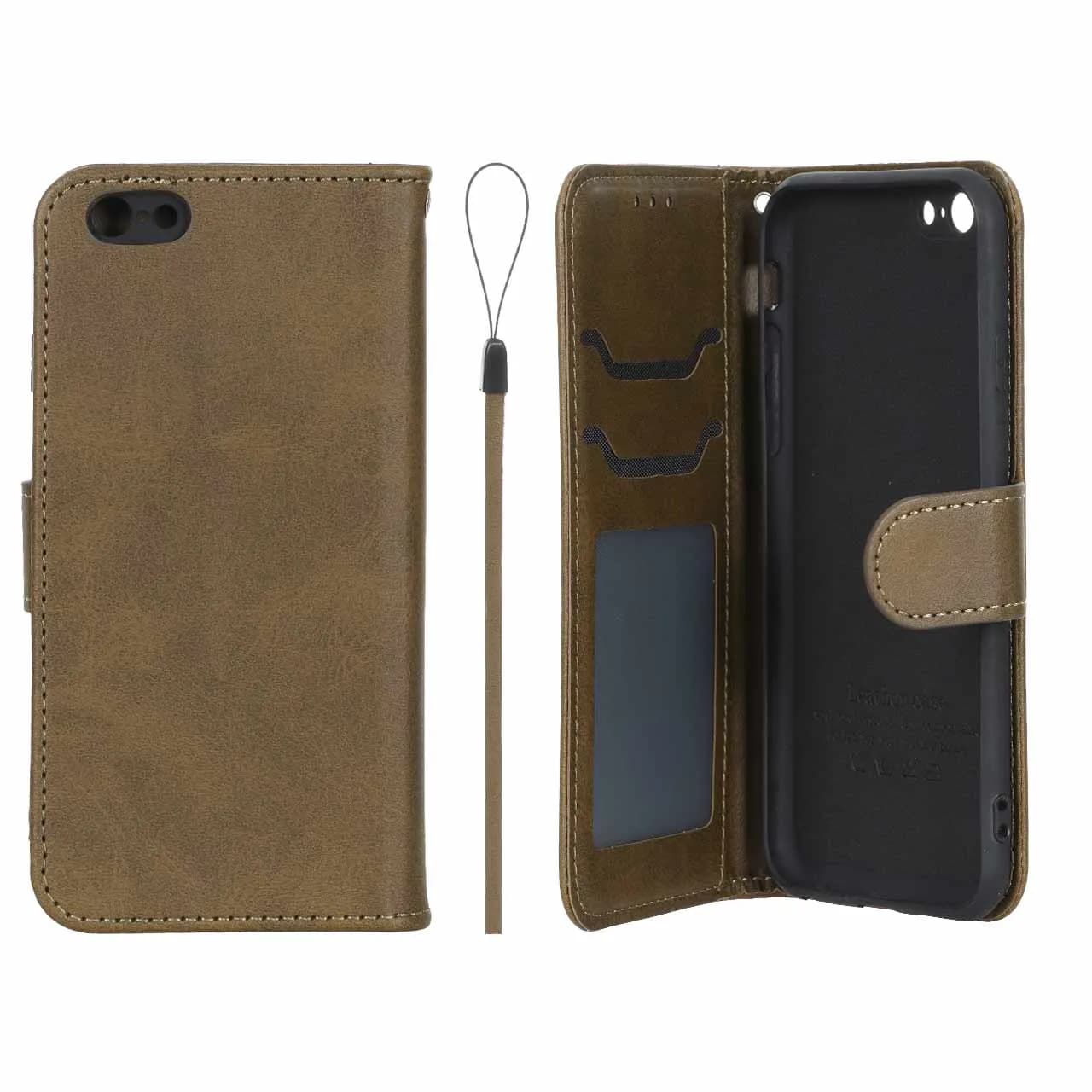 کیف موبایل مگنتی درجه یک داخل خز MNC Plus مناسب آیفون iPhone – سبز زیتونی