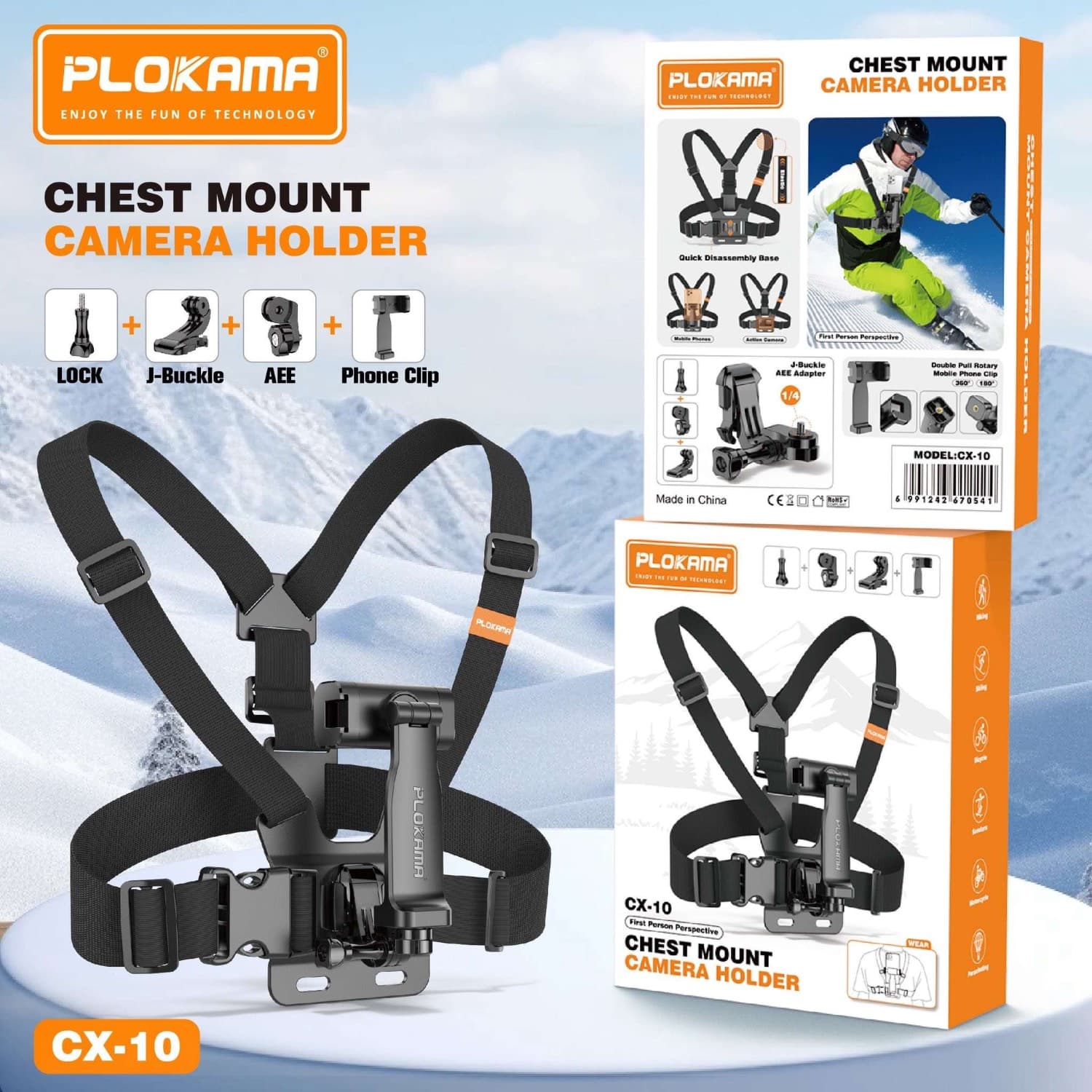 هولدر و هارنس سینهای دوربین و موبایل PLOKAMA مدل CX-10 — تصویر ۳