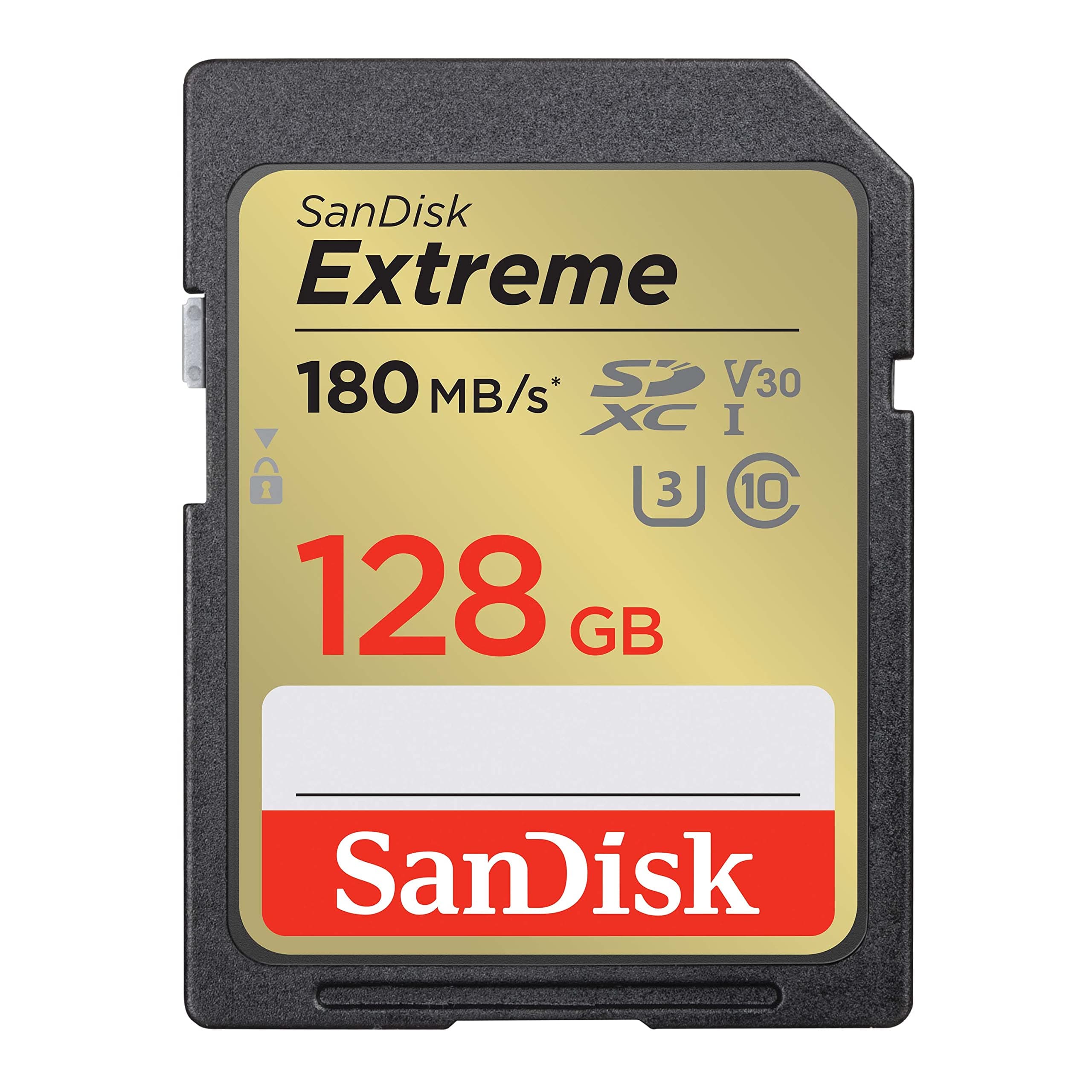 کارت حافظه SDXC سن دیسک مدل Extreme V30 کلاس 10 استاندارد UHS-I U3 سرعت 180mbps ظرفیت 128 گیگابایت