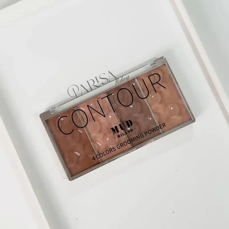 پالت کانتور پودری ۴ رنگ MUD Milano مدل Grooming Powder Contour کد 02 — تصویر ۳